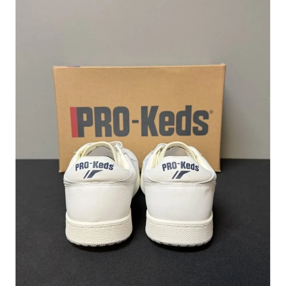 Pro-Keds Skyhawk Men's Size 9.5 (M) White/Blue/Red Low Top Leather Sneakers NWT